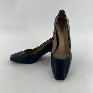 Naturalizer Navy Blue Court Pump Womens 11 M Square Toe Chunky Block Heel Warner